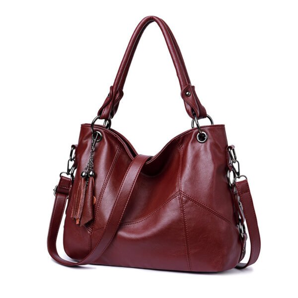 Women's Retro PU Tassel Crossbody Bucket Bag - Image 4