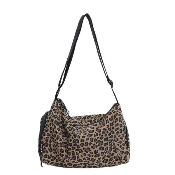 Unisex Leopard Print Large Capacity Messenger Bag - Image 6