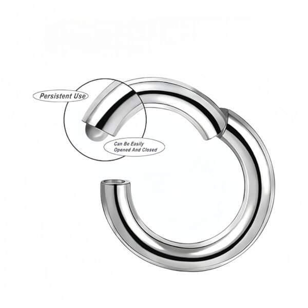 Stainless Steel Closed Lip Ring Piercing - Image 3