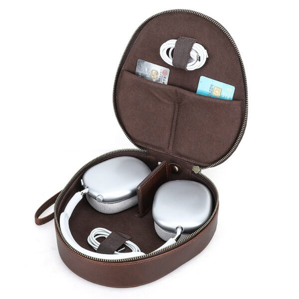 Genuine Leather Wireless Earphone Storage Case - Image 5
