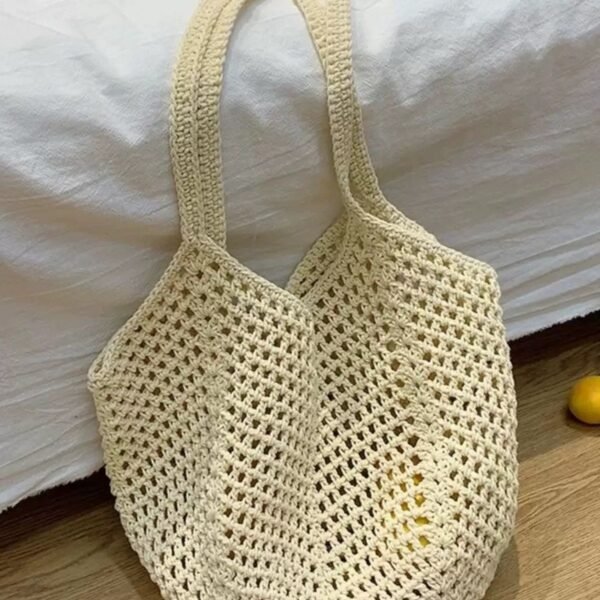 Women's Hand-Woven Straw Beach Tote Bag - Image 3