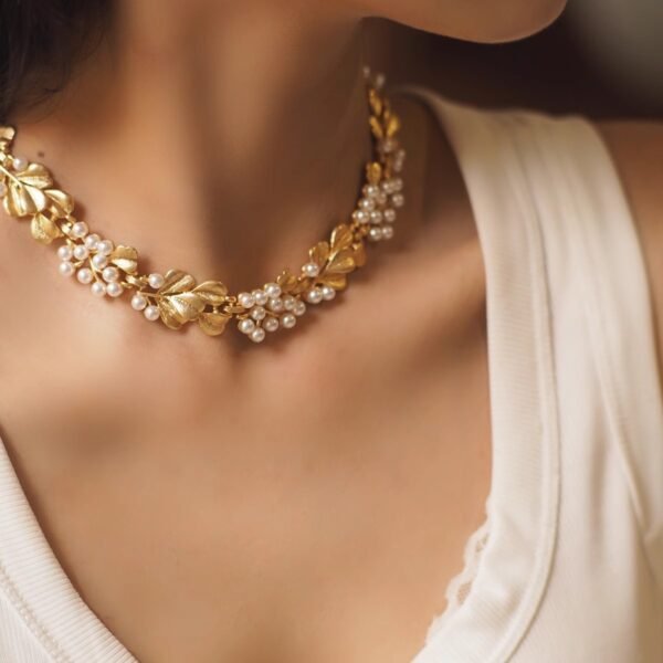 Ginkgo Leaf Pearl Necklace