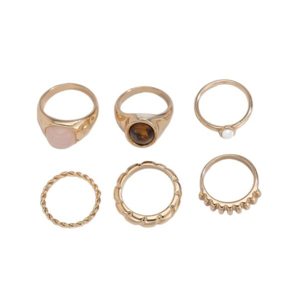 Women's Personalized Irregular Alloy Ring Set - Image 3