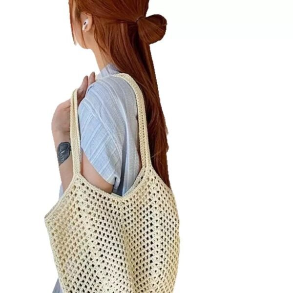 Women's Hand-Woven Straw Beach Tote Bag - Image 6