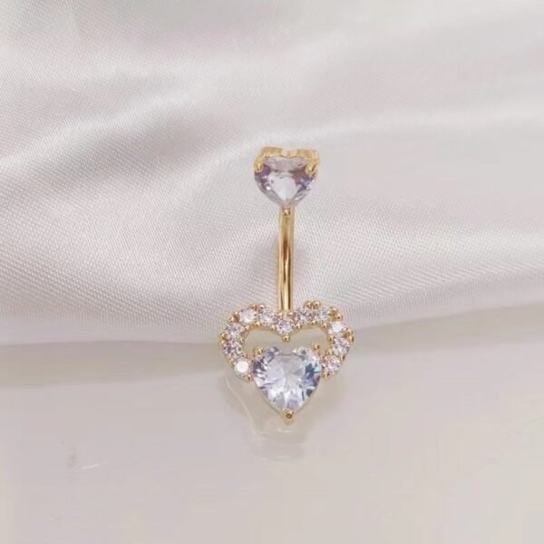 Hot Sale  Zirconium Loving Heart Zircon Navel Stud - Image 8