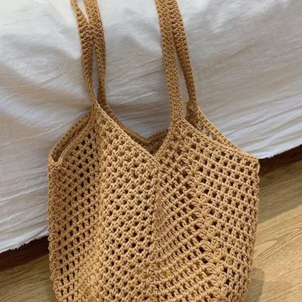 Women's Hand-Woven Straw Beach Tote Bag - Image 5