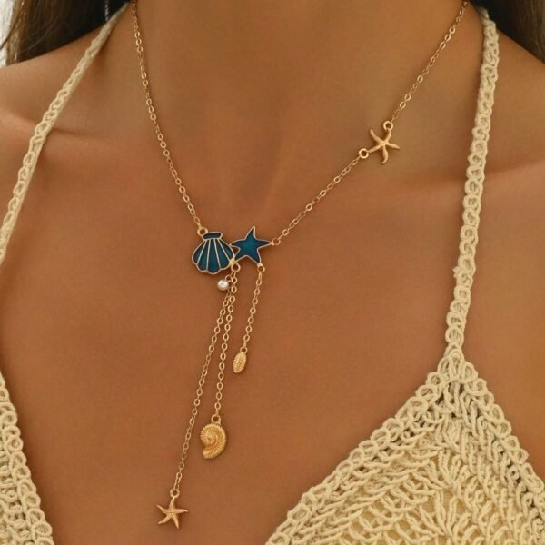 Women's Ocean Starfish & Shell Pendant Necklace - Image 6