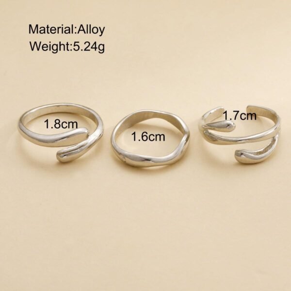 Women's Irregular Water Drop Alloy Ring Set - Image 5