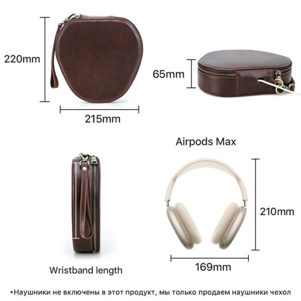 Genuine Leather Wireless Earphone Storage Case - Image 4