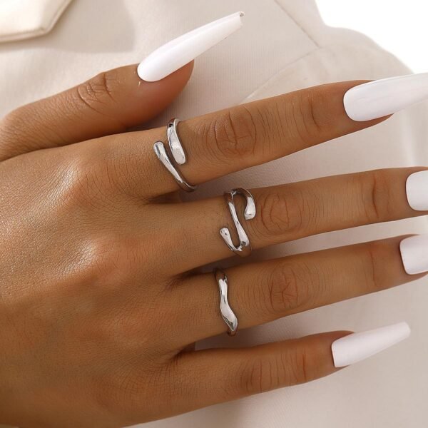 Women's Irregular Water Drop Alloy Ring Set - Image 4