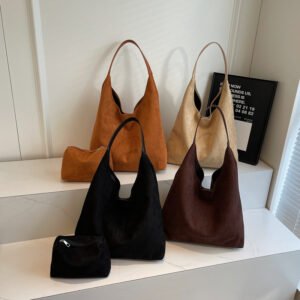Suede Commuter Shoulder Bag