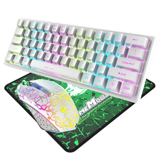 Free Wolf T61 Charging Wireless Keyboard And Mouse Set 61 Key Luminous Wireless Gaming Keyboard And Mouse Set Percent 60 - Image 5