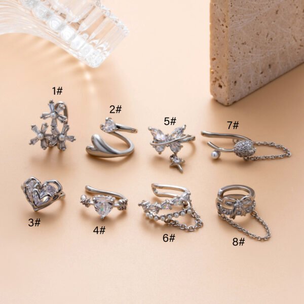Women's Zircon Butterfly Non-Piercing Ear Clip - Image 3