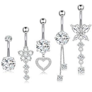 Heart Navel Stud Set