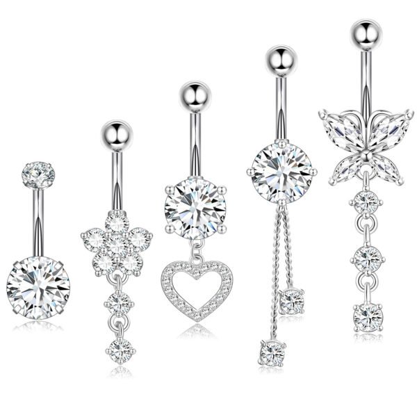 Heart Navel Stud Set