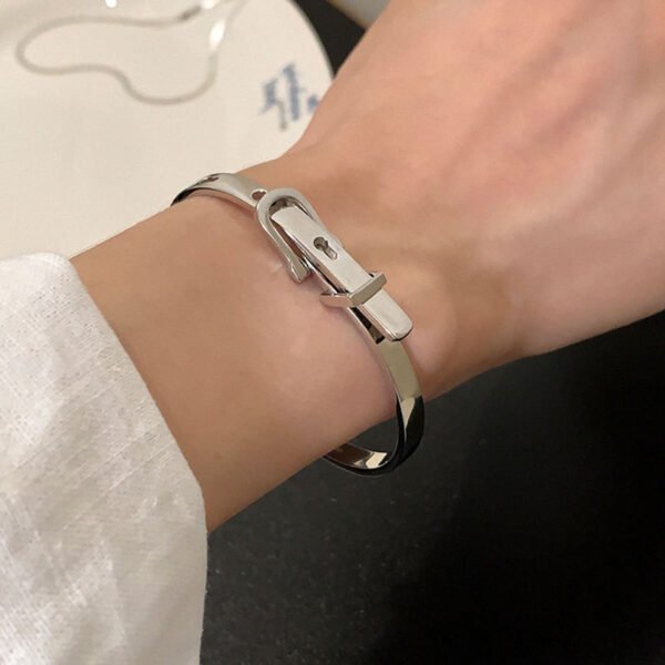 Women's Double Ring Lock Alloy Bracelet - Image 2