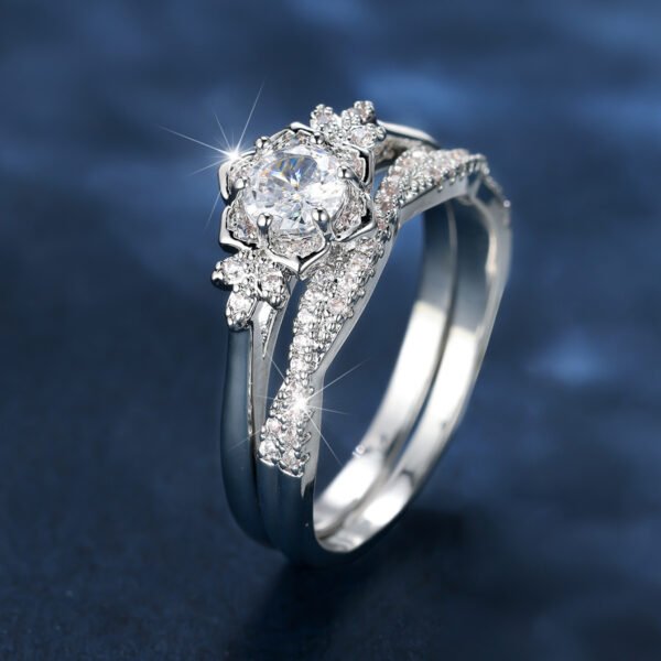 Unisex Retro Diamond Lace Opal Ring - Image 4