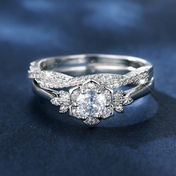 Unisex Retro Diamond Lace Opal Ring - Image 7