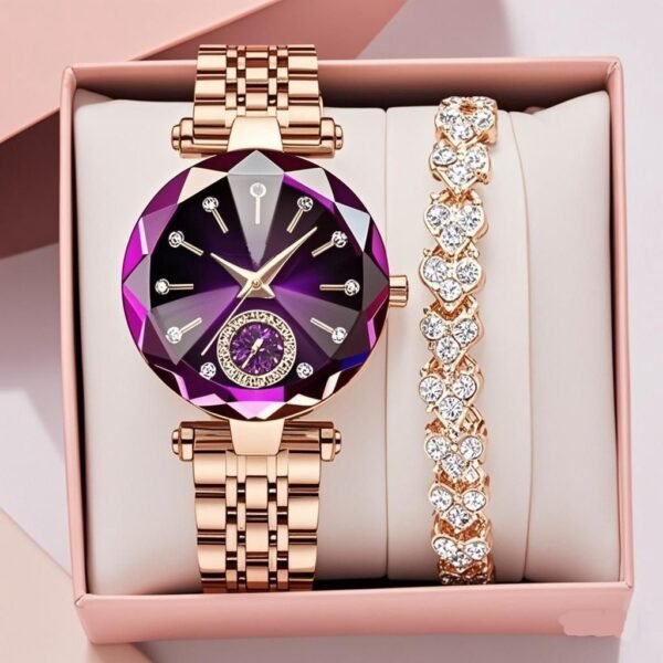 Women's Casual Simple Quartz Watch With Diamond - Image 3
