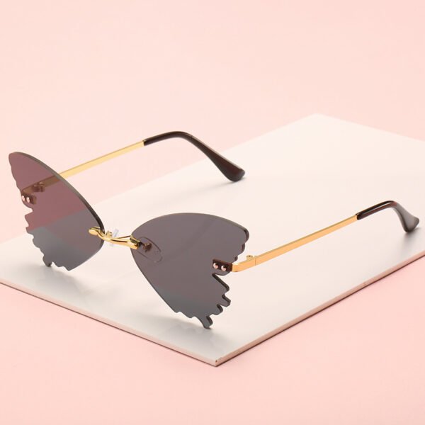 Butterfly Rimless Sunglasses Street Shooting Funny Sunglasses - Image 8