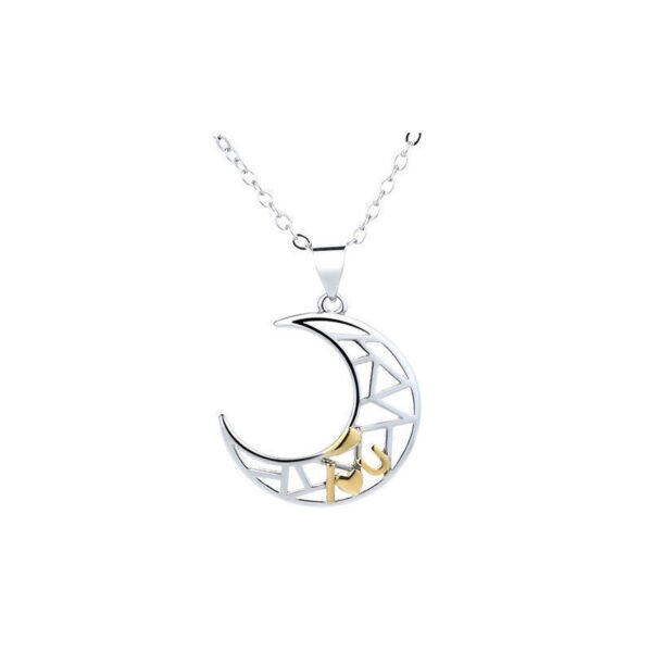 Unisex Sun Moon Tooth Copper Couple Necklace - Image 5