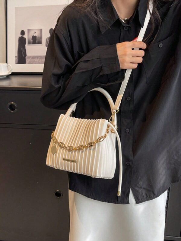 Women's Pearl Lace Chain Small Square Crossbody Bag - Image 5