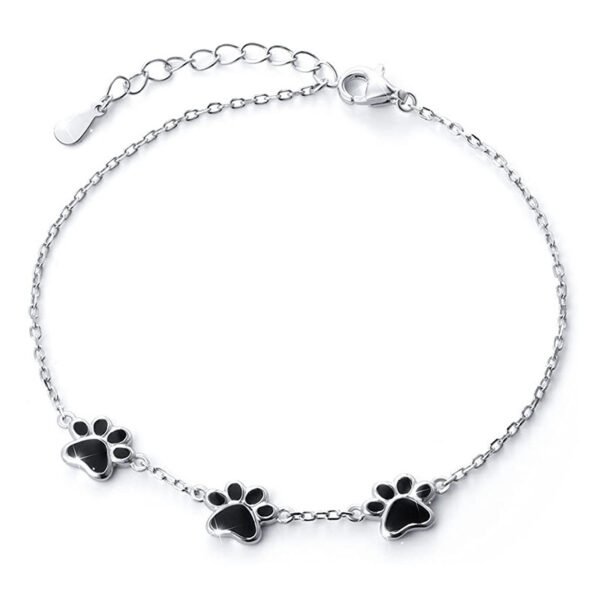 Schwarzes Tropfen Kleber Hund Pfote Print Armband - Image 2