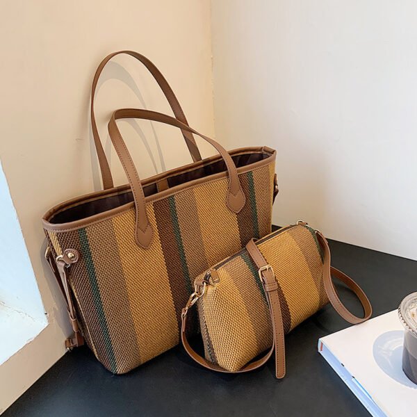 Women's Urban Simplicity Contrast Color Tote Bag - Image 2