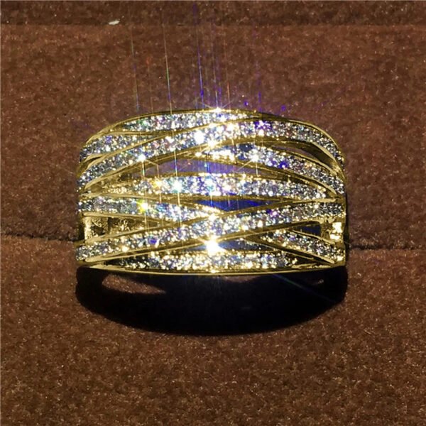 Women's Japanese-Korean Zircon Geometric Ring - Image 4