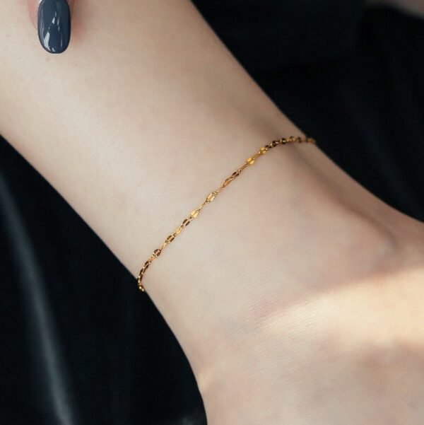Simple Gold Plated Stainless Steel Anklets Lip Chain Anklet - Image 2