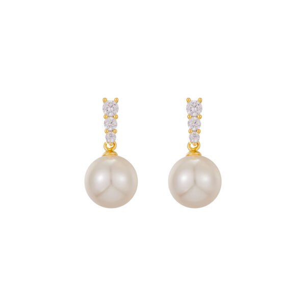 Cross Loving Heart Zircon Pearl 925 Silver Needle Geometric Ear Studs - Image 10