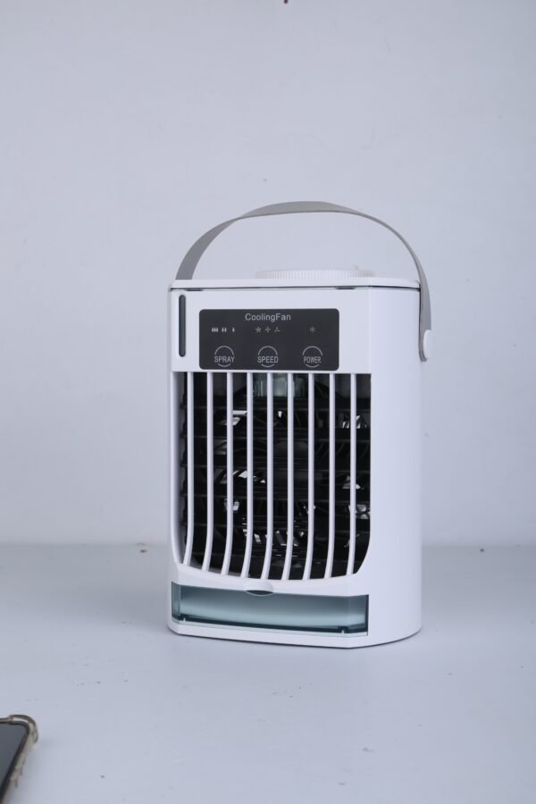 Portable Air Conditioner Fan Evaporative Humidifier 3 Speed Spray Personal Cold Mist Air Cooler Desk Table Fan Water Tank Night Light Adjustable Angel Room Home Office - Image 4