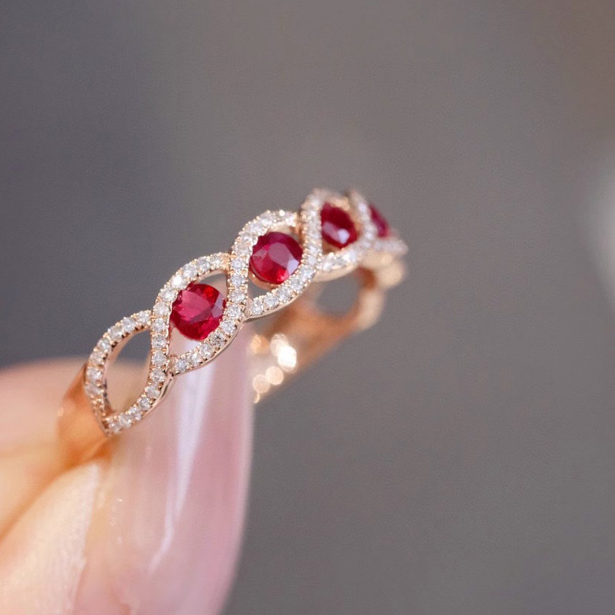 Women's S925 Silver Geometric Diamond Ring - Image 6