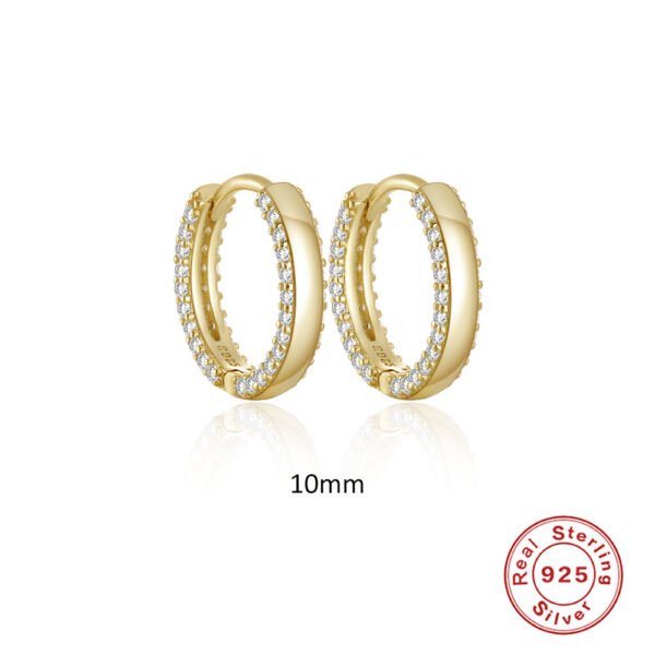 Women's S925 Silver Double Row Diamond Earrings - Image 7