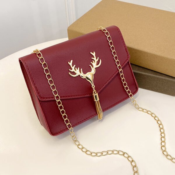Women's Tassel Deer Head PU Phone Crossbody Bag - Image 3