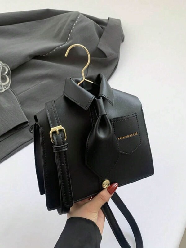 Women's Quirky Collar Black Crossbody Phone Bag - Image 8