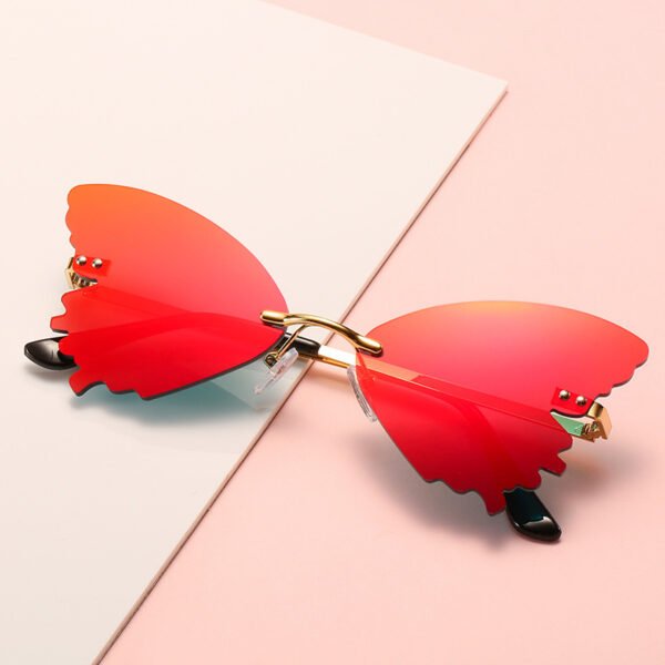 Butterfly Rimless Sunglasses Street Shooting Funny Sunglasses - Image 10