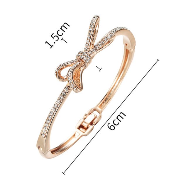 Women's Bracelets, Diamonds, Bows, Rose Gold Alloy Bracelets - Image 5