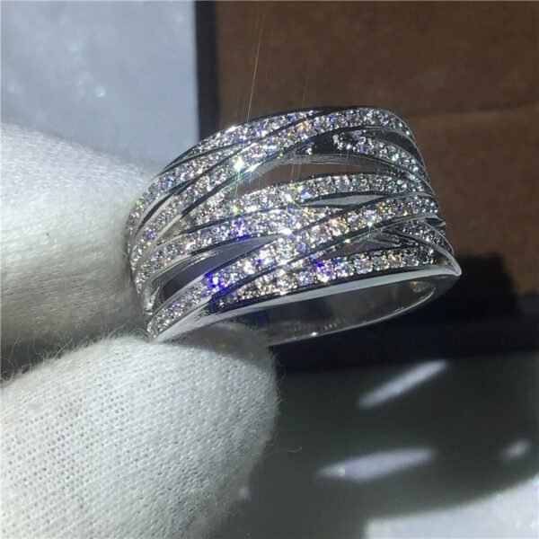 Women's Japanese-Korean Zircon Geometric Ring - Image 3