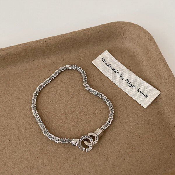 Women's Double Ring Lock Alloy Bracelet - Image 3