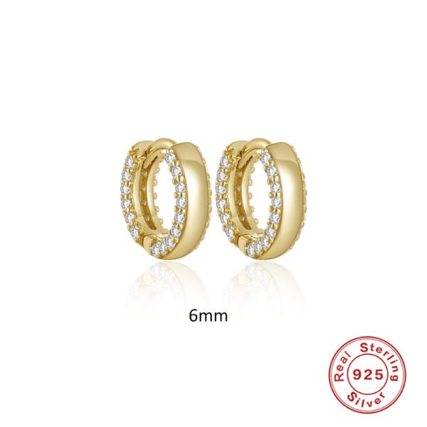 Women's S925 Silver Double Row Diamond Earrings - Image 4