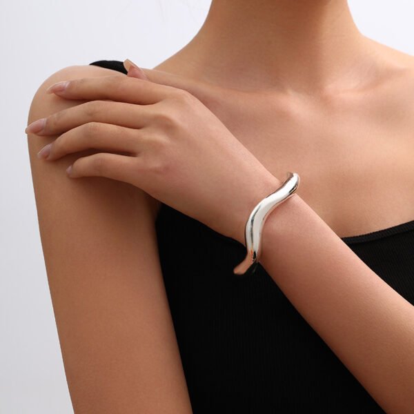 Metal Irregular Lava Bracelet For Women Fashion Special-interest Open-end Polished - Image 7