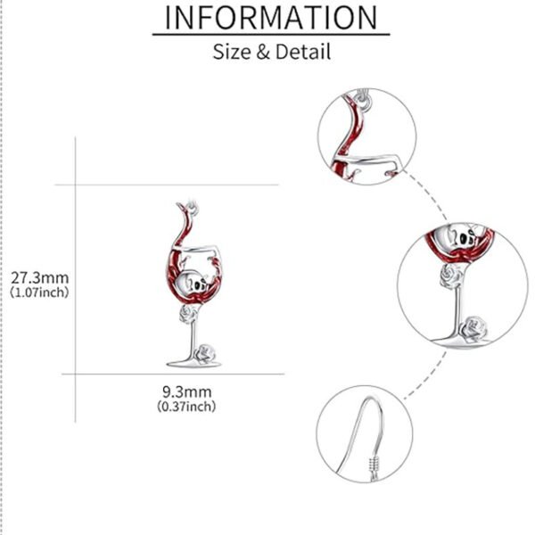 Women's Halloween Skull Wine Glass Earrings - Image 3