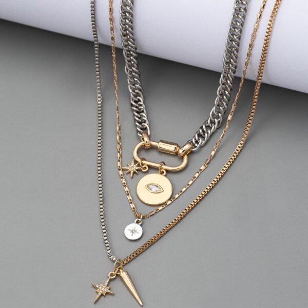 Women's Multi-Layer Eye Pendant Alloy Necklace - Image 5