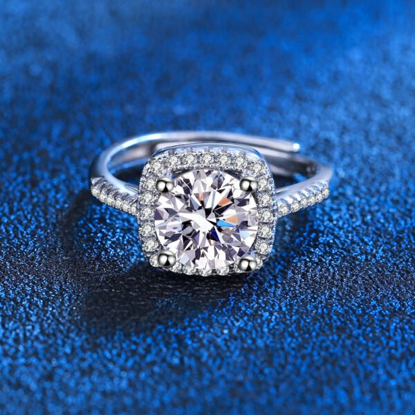 Women's S925 Moissanite Princess Square Ring - Image 2