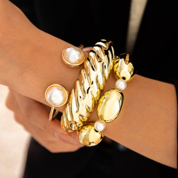 New Multi-layer Line Winding Geometric Open Bracelet Suit - Image 5