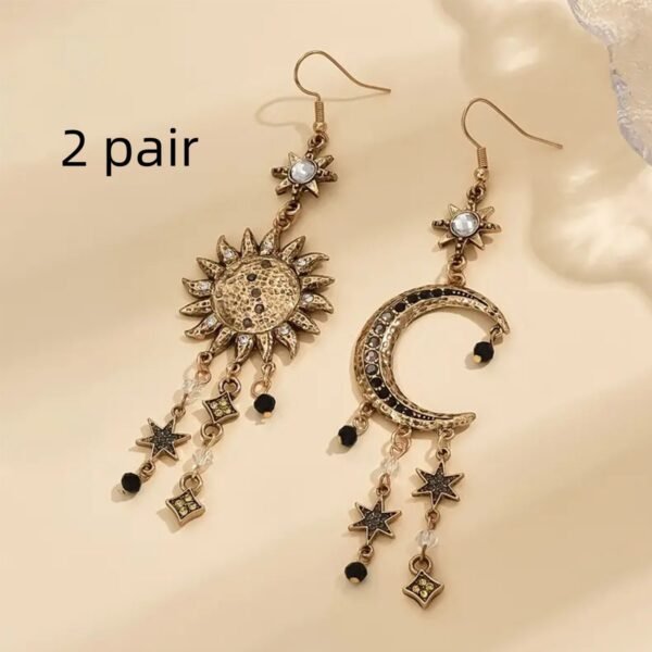 Women's Retro Sun Moon Alloy Earrings - Image 4