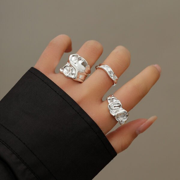 Metal Irregular Lava Bracelet For Women Fashion Special-interest Open-end Polished - Image 2