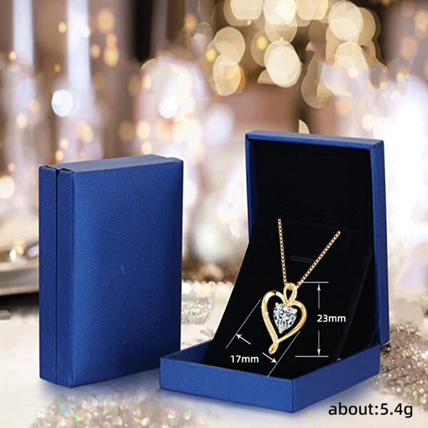 Women's Korean Style Zircon Heart Box Chain Necklace - Image 3