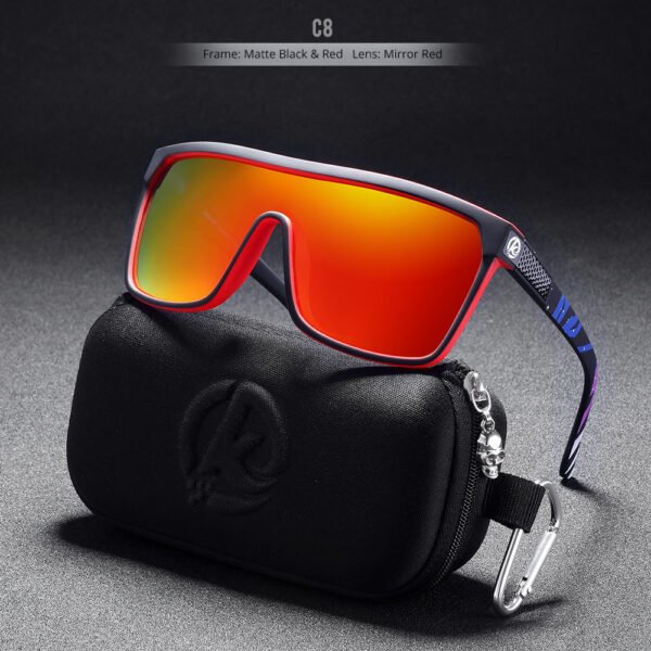 Large Frame One-piece Bicycle Glass Colorful Real Film Polarized Sunglasses - Image 9